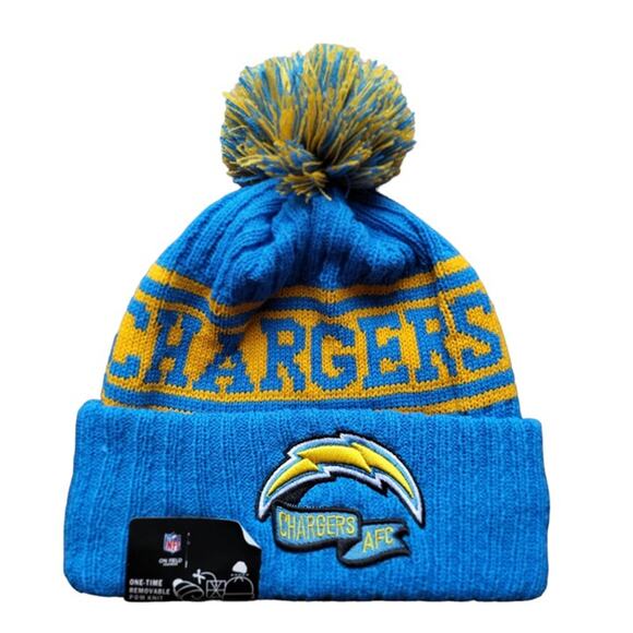 NWT Los Angeles Chargers Sport Knit Pom Beanie Fleece‎ Lining OSFA Unisex - Picture 3 of 5
